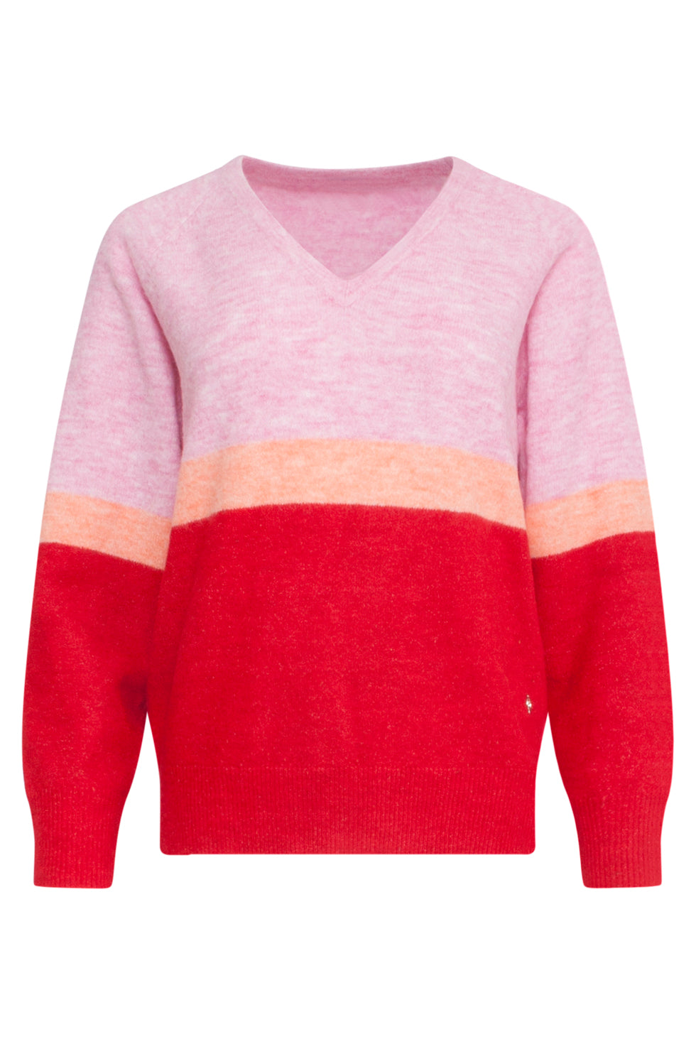 23853 Dames Top Met V-HalsStreepjesprint | Muticolour