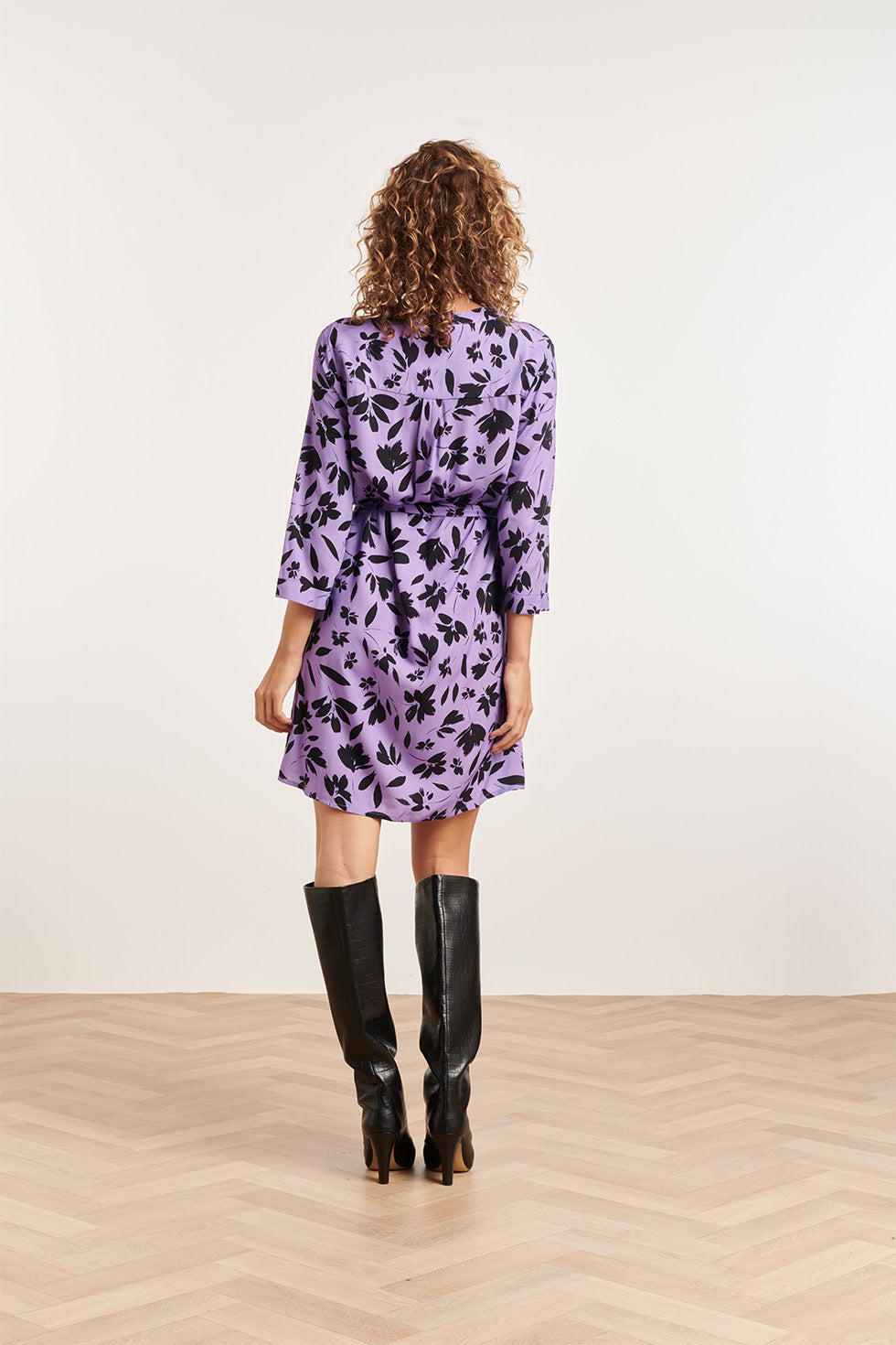 23854 Damesjurkbloemenprint | Purple