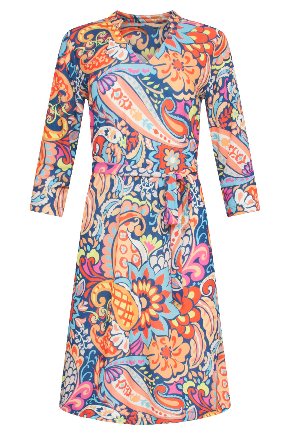 23865 Damesjurk Met V-Halsbloemenprint | Muticolour