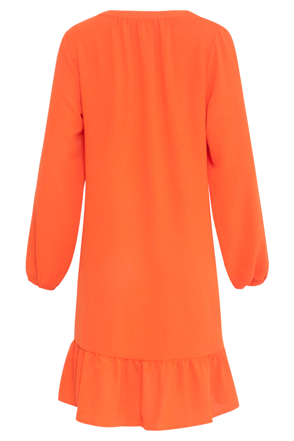 23878 Winter Jurk Met Lange Pof Mouwen | Orange