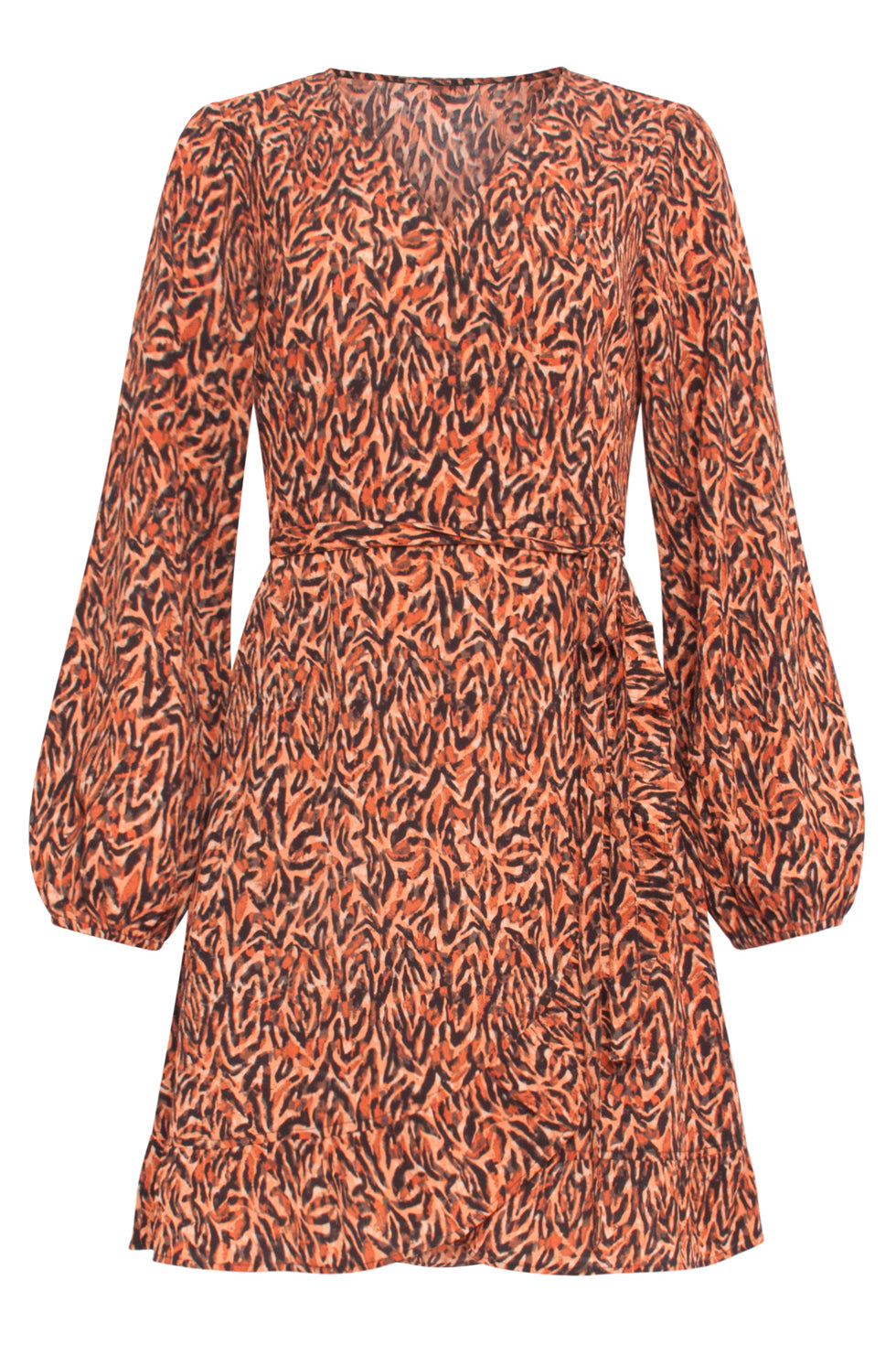 23886 HErfst/Winter Jurk Met Grafische Print e Tinten | Brown - Black