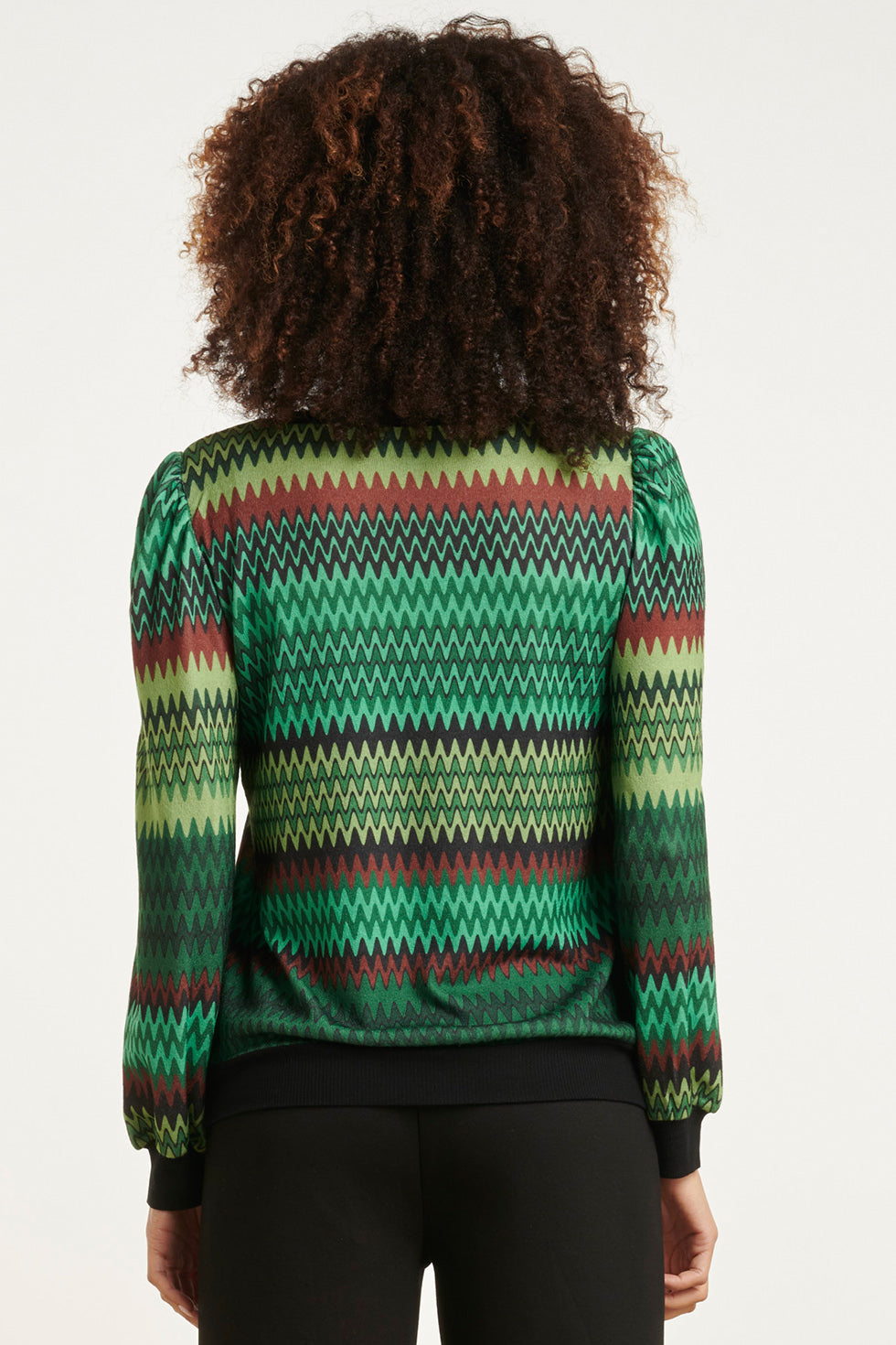 23897 Zigzag Top | Green - Muticolour