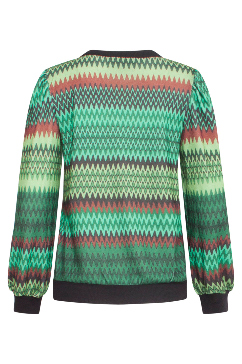 23897 Zigzag Top | Green - Muticolour