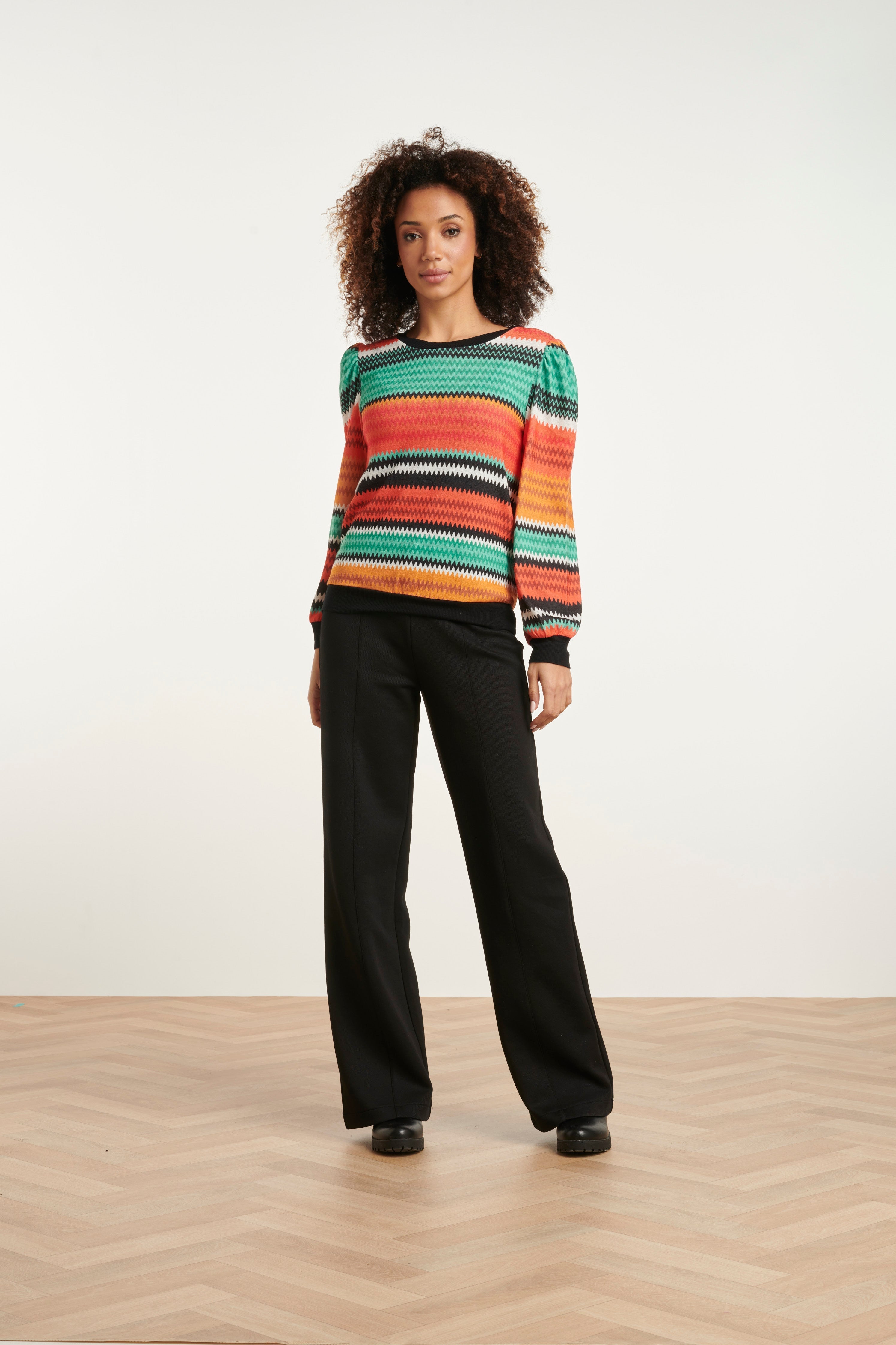 23897 Zigzag Top | Orange - Muticolour