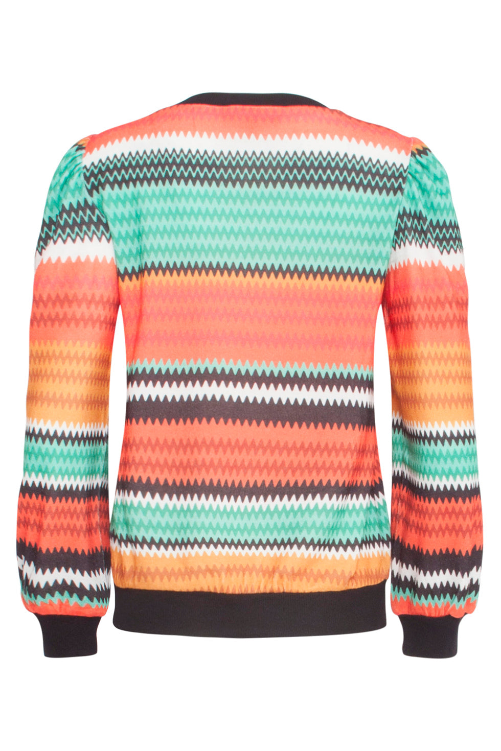 23897 Zigzag Top | Orange - Muticolour