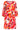 24000 Floral Retro Print V-Neck Jurk Met Riem | Pink - Muticolour