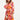 24000 Floral Retro Print V-Neck Jurk Met Riem | Pink - Muticolour