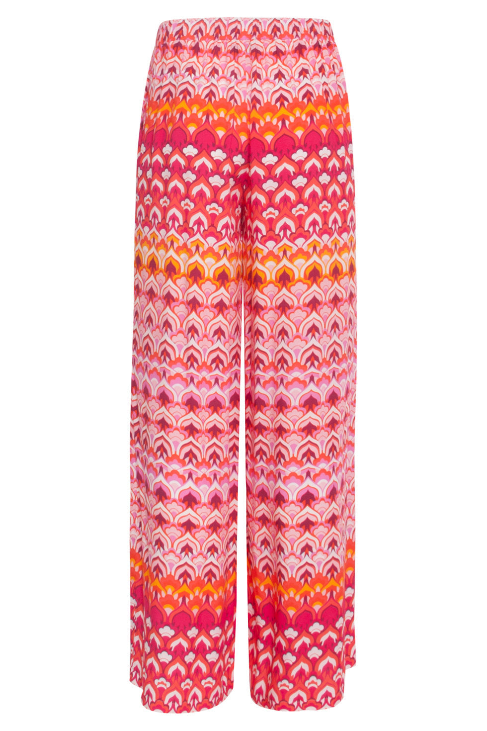 24003 Retro Print Losvallende Broekframbozentonen | Pink-Multicolour