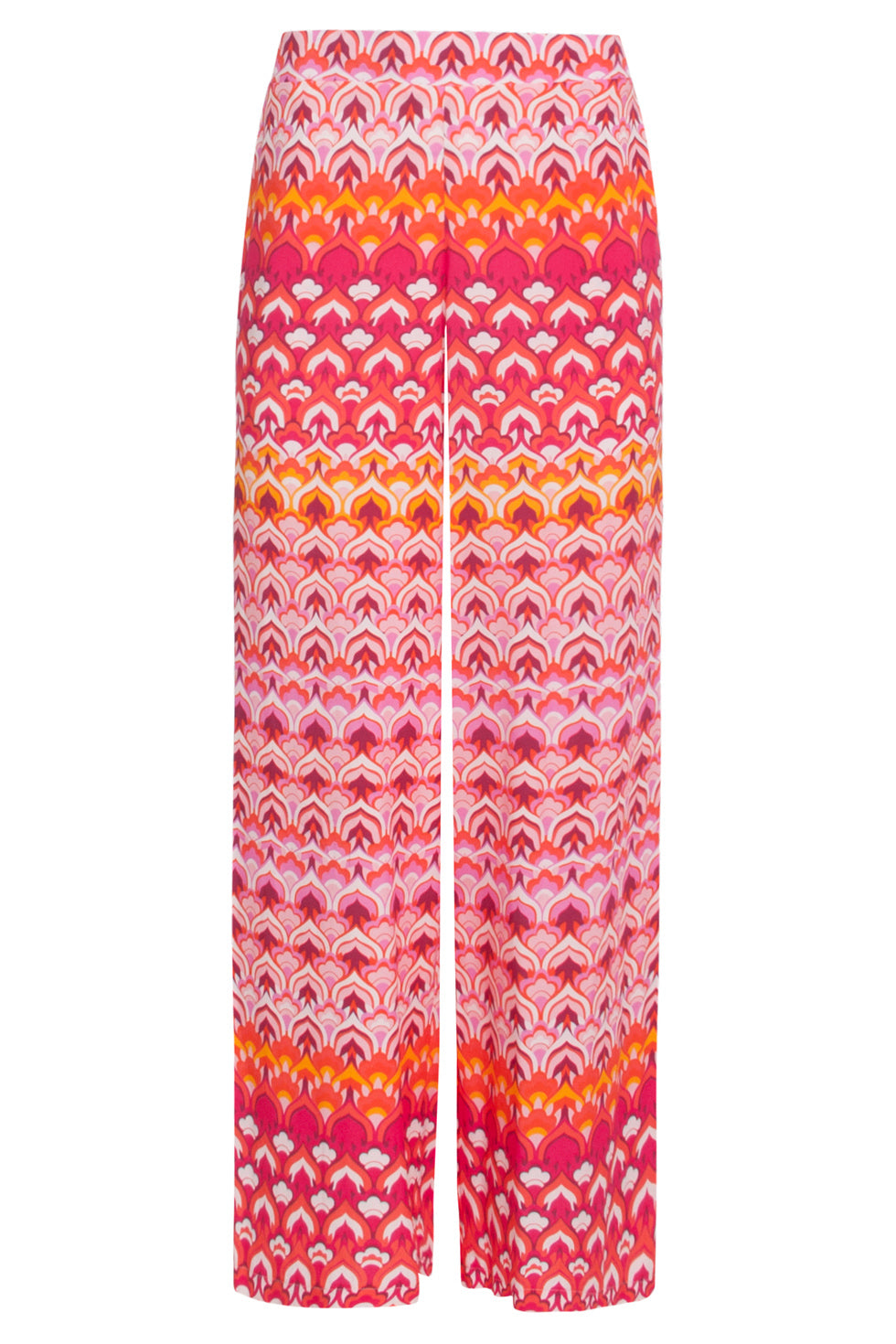 24003 Retro Print Losvallende Broekframbozentonen | Pink - Muticolour