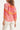 24004 Retro Print V-Hals Top Met Ballonmouw | Pink - Muticolour