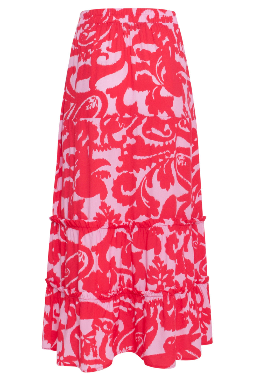 24006 Bloemen Barok Maxi Rok | Pink-Red