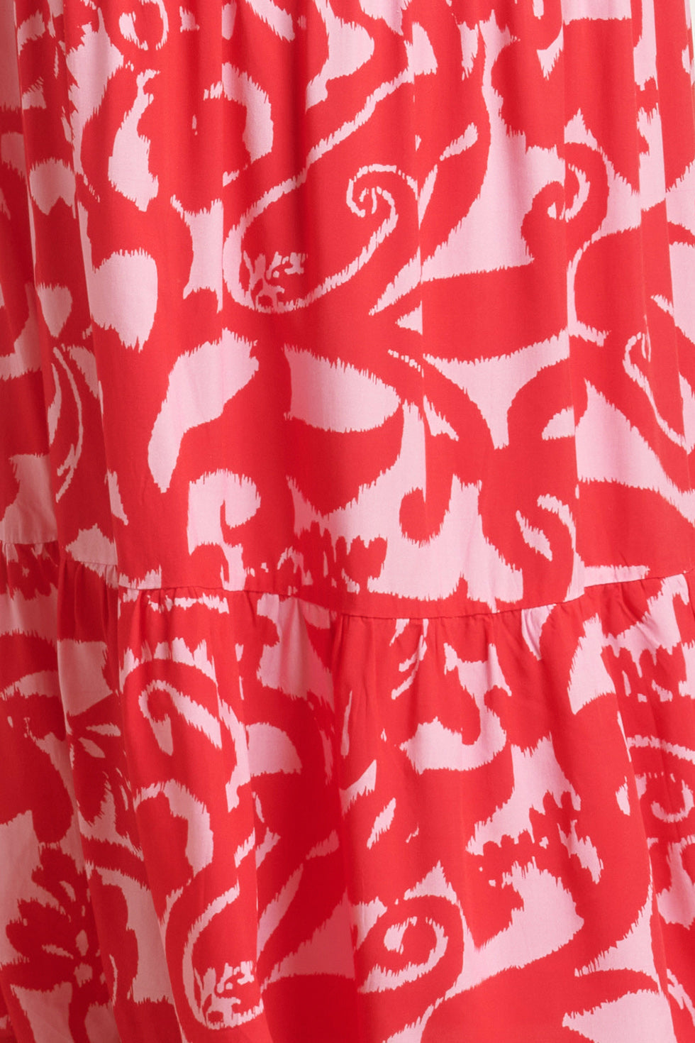 24006 Bloemen Barok Maxi Rok | Pink-Red