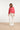 24007 Bloemen Barok Losvallende Top Met Ballonmouwen | Pink - Red