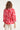 24007 Bloemen Barok Losvallende Top Met Ballonmouwen | Pink - Red