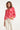 24007 Bloemen Barok Losvallende Top Met Ballonmouwen | Pink - Red
