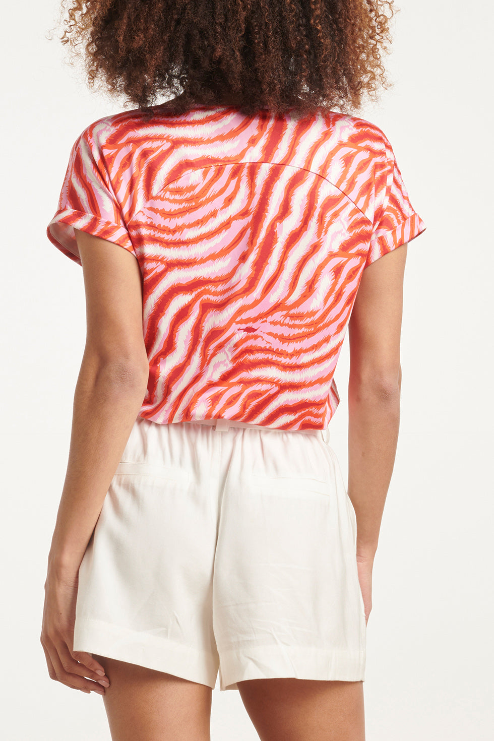 24009 Zebra Stretch Top | Pink-Red