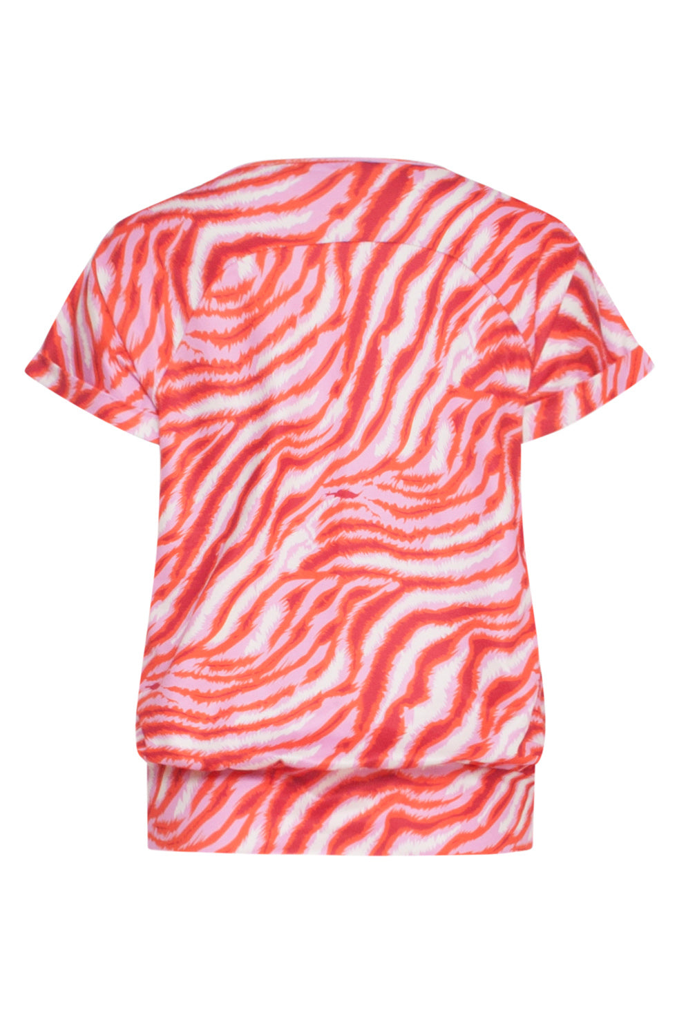 24009 Zebra Stretch Top | Pink-Red
