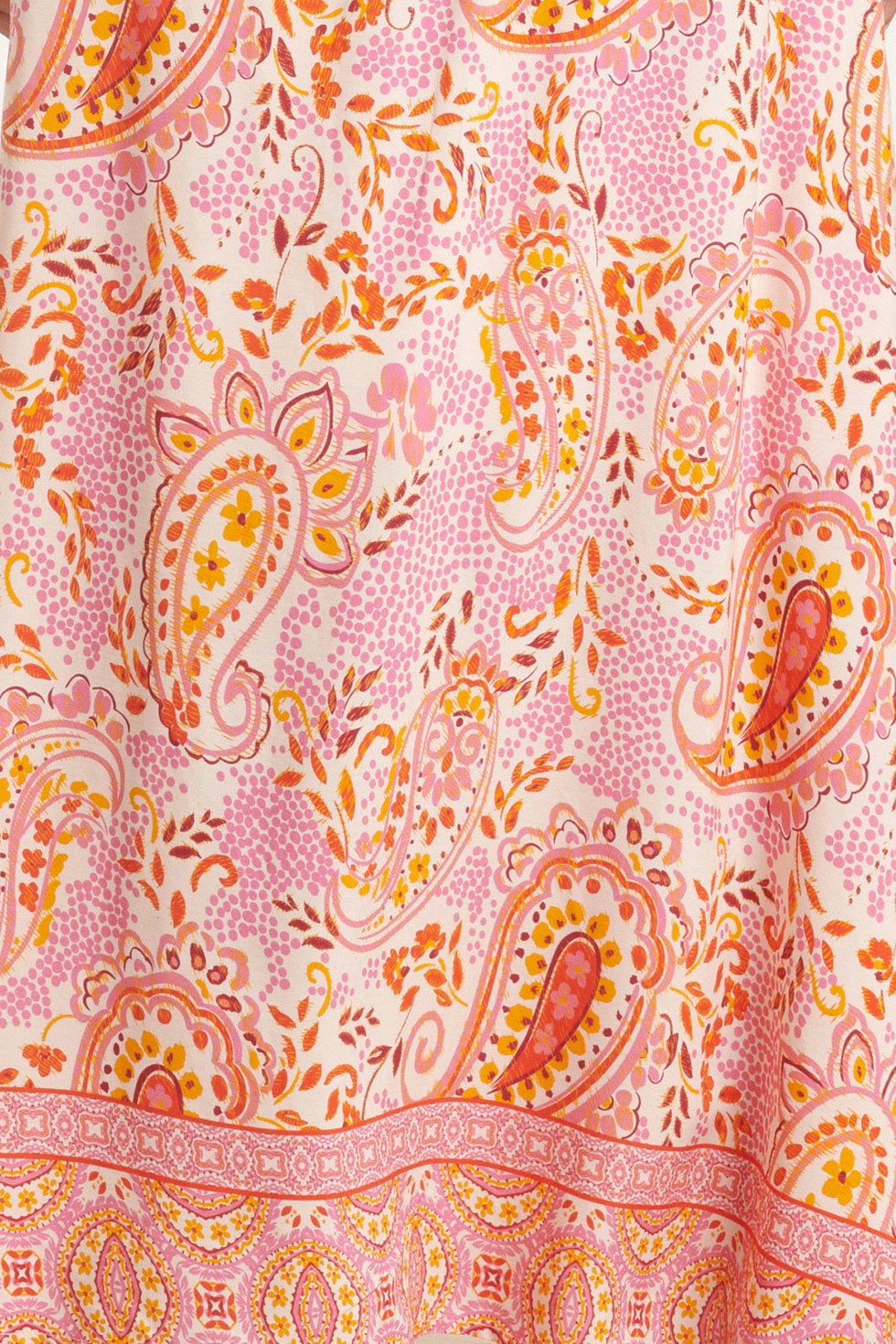 24014 Maxi Zomerjurk Met Paisley Print | White-Multicolour