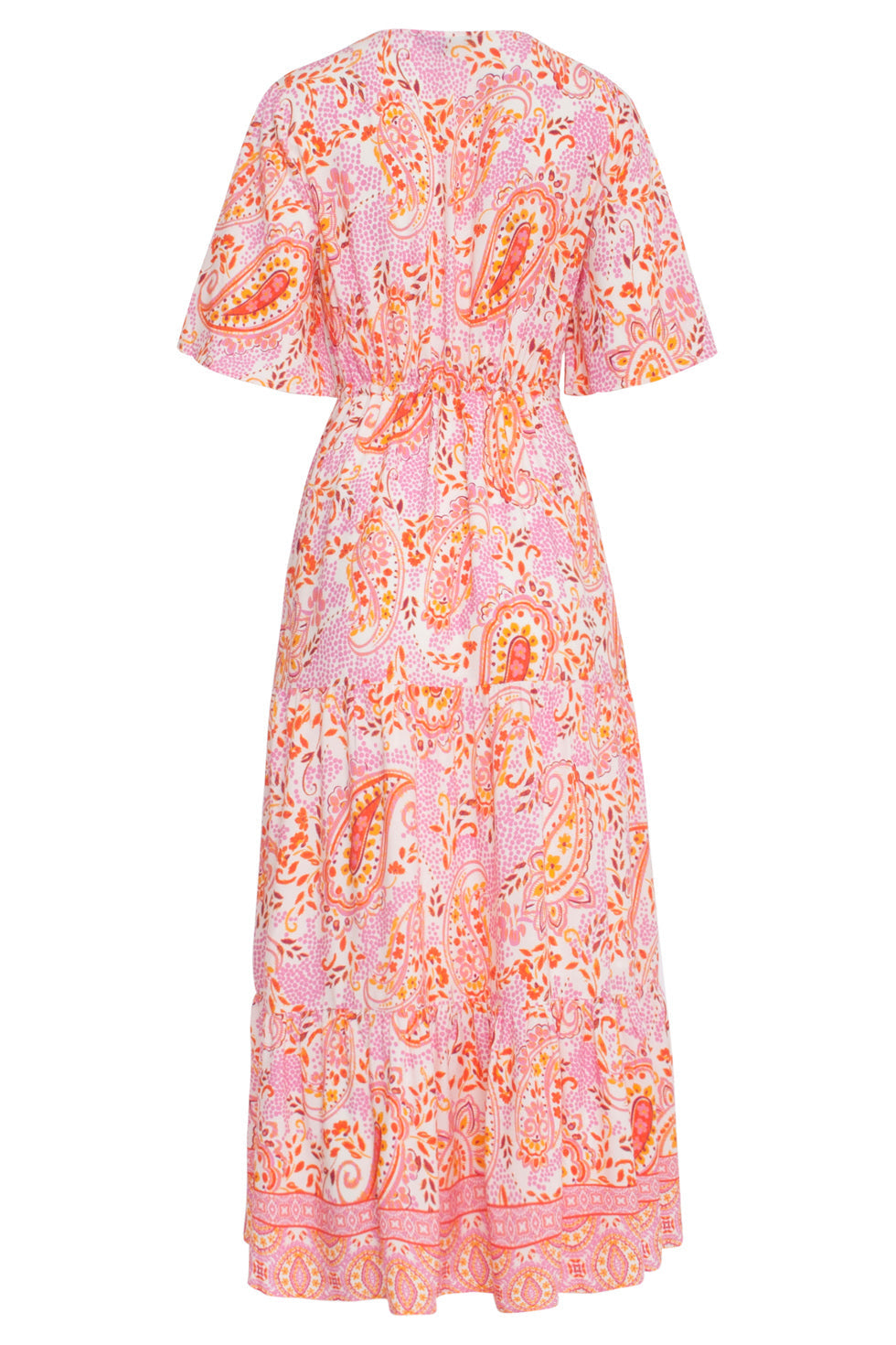 24014 Maxi Zomerjurk Met Paisley Print | White - Muticolour