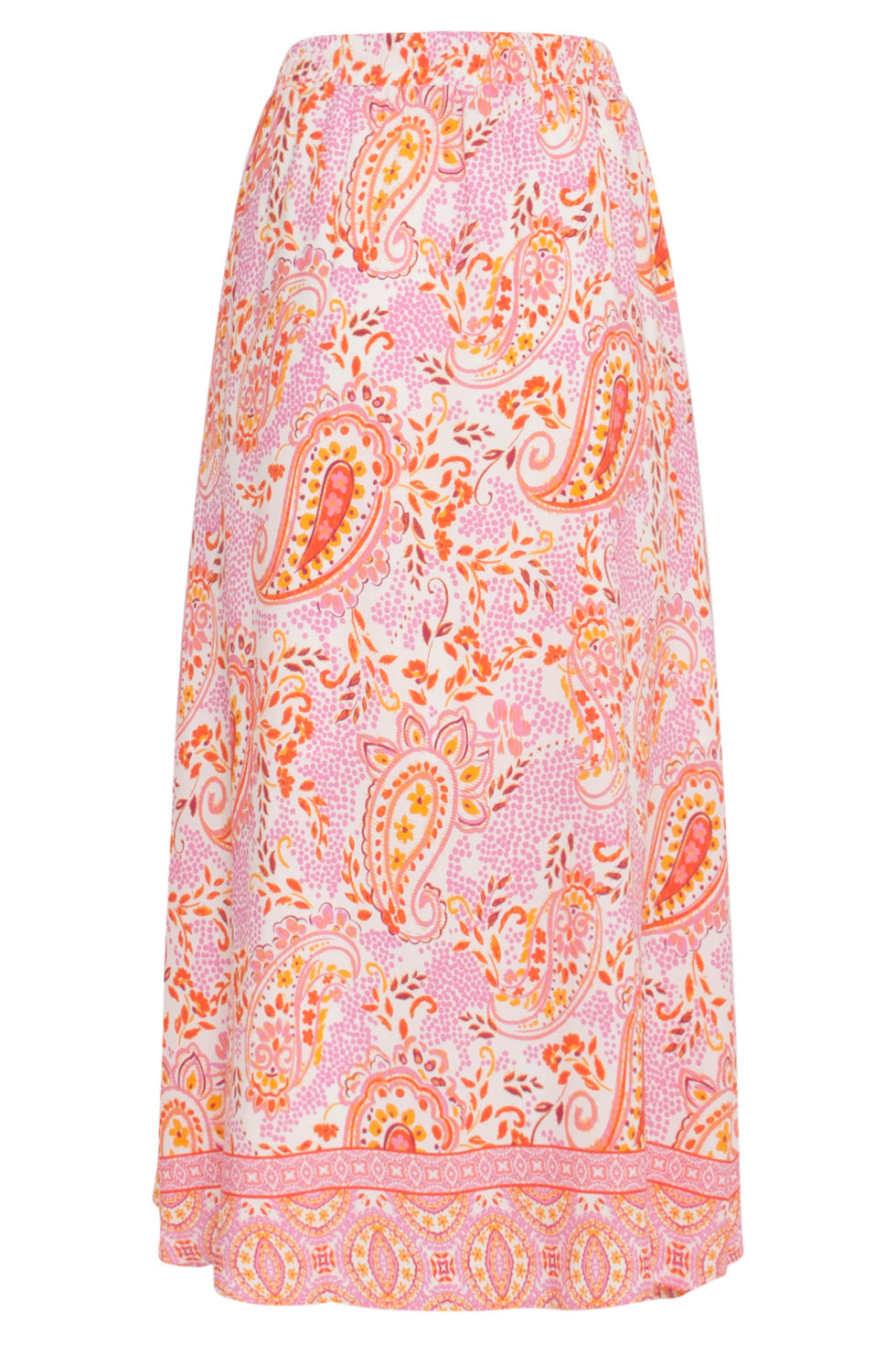 24015 Maxi Zomerrok Met Paisley Print | White - Muticolour