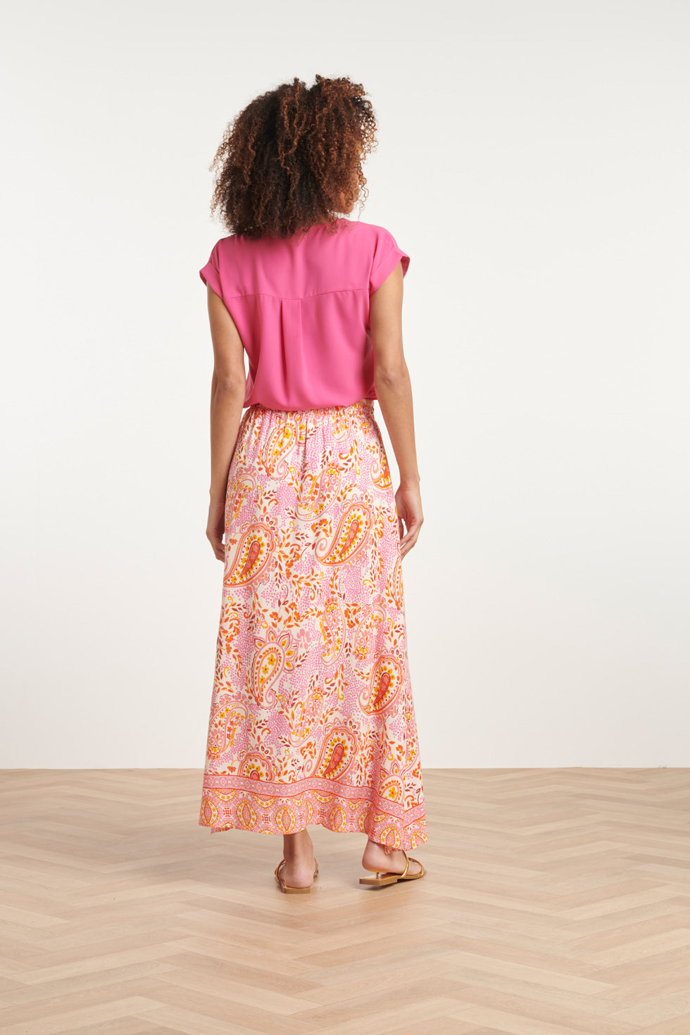 24015 Maxi Zomerrok Met Paisley Print | White - Muticolour