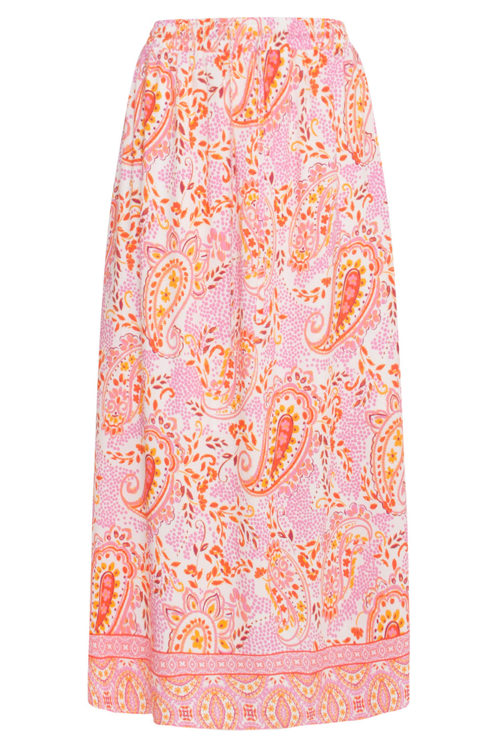 24015 Maxi Zomerrok Met Paisley Print | White - Muticolour