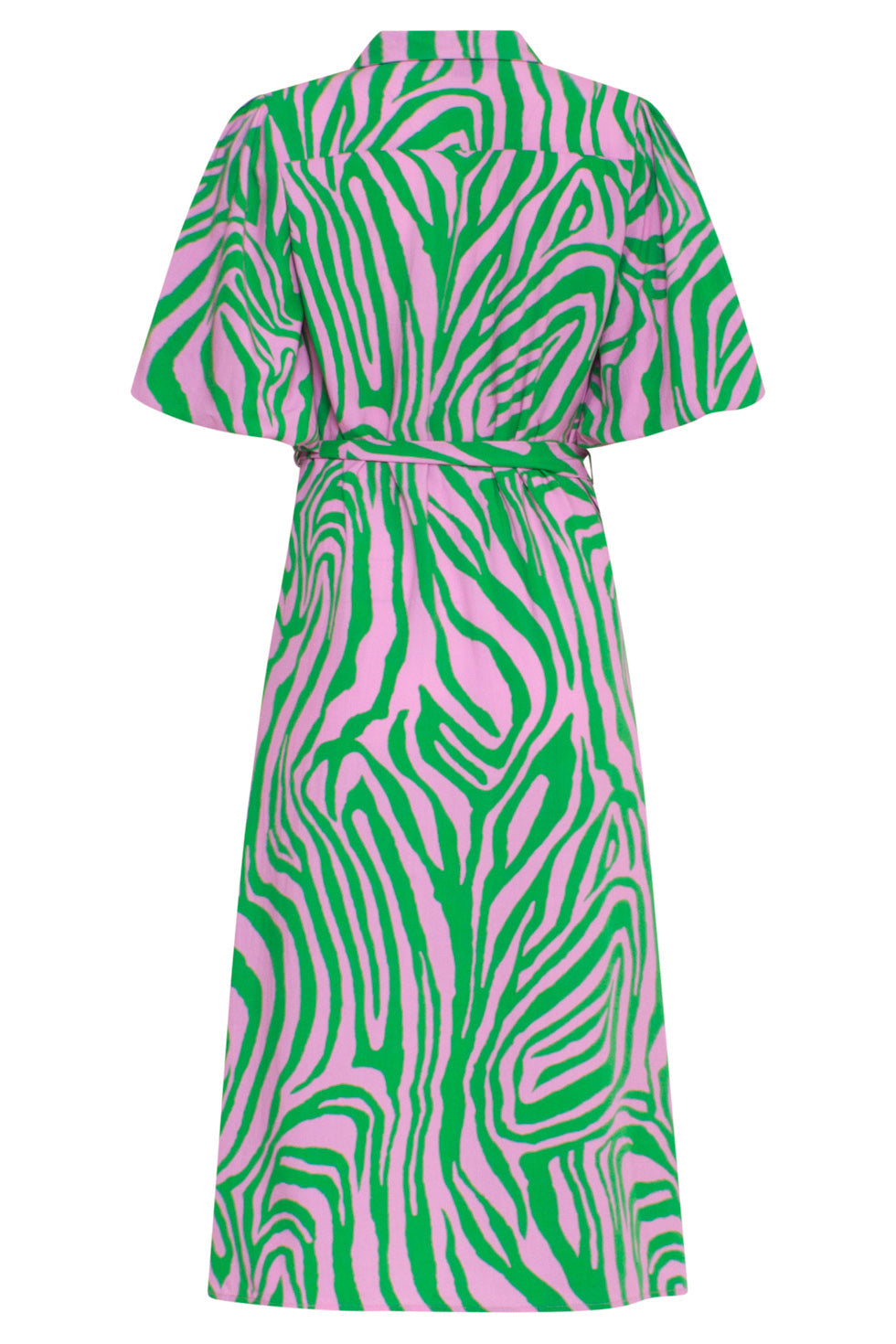 24043 Speelse Shirt Jurk Met Zebra Print | Pink-Green