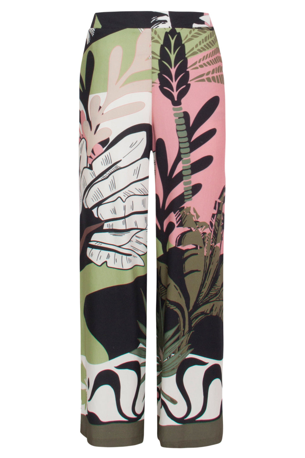 24045 Wijde Zomerse Broek | Black - Muticolour