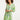 24058 Bird Print Jurk Met V-Hals | White - Light Green