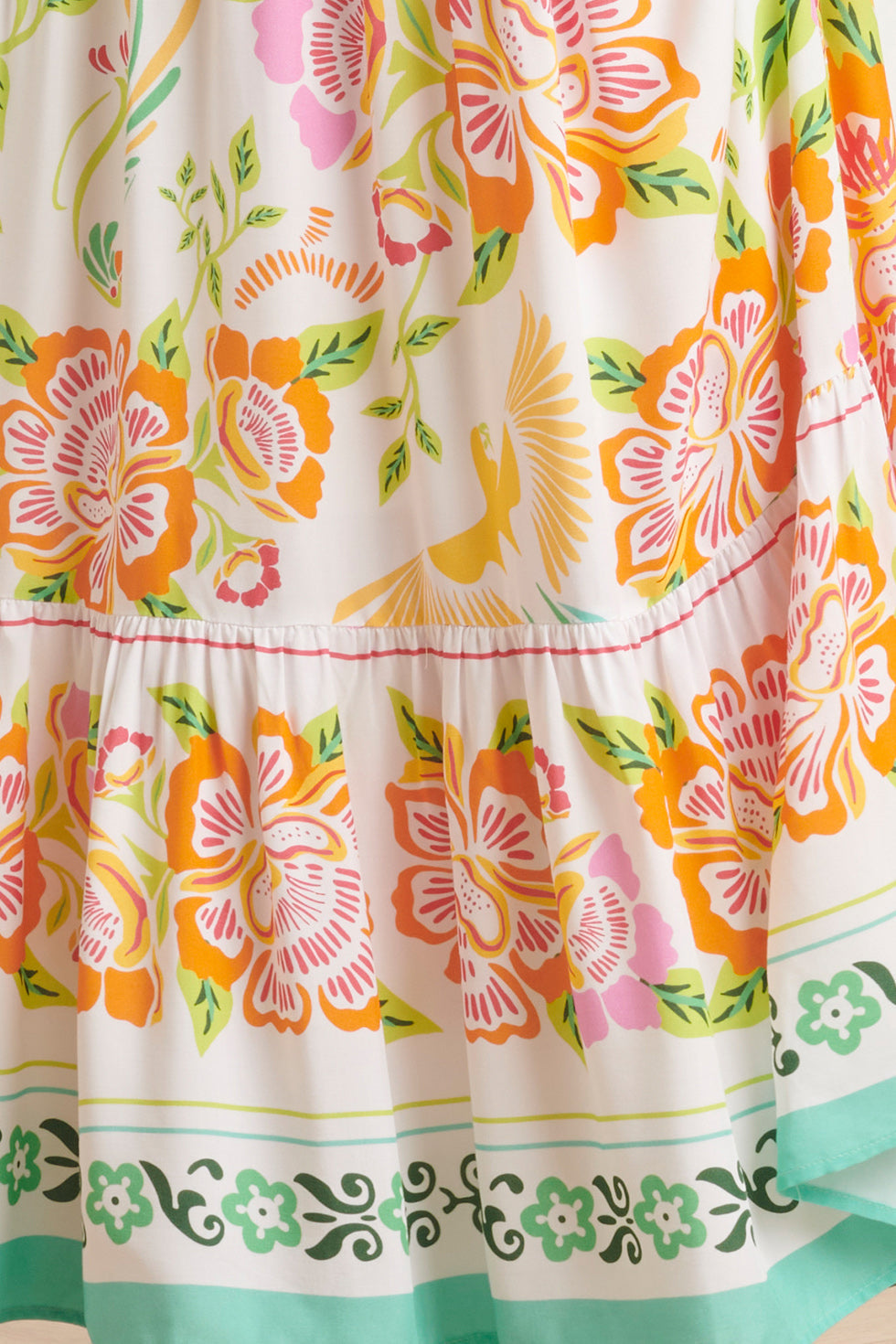 24061 Zomer Maxi Jurk Met Bloemenprint | White-Multicolour