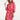 24067 Retro Bloemenprint Jurk Met Knielengte | Red - Pink