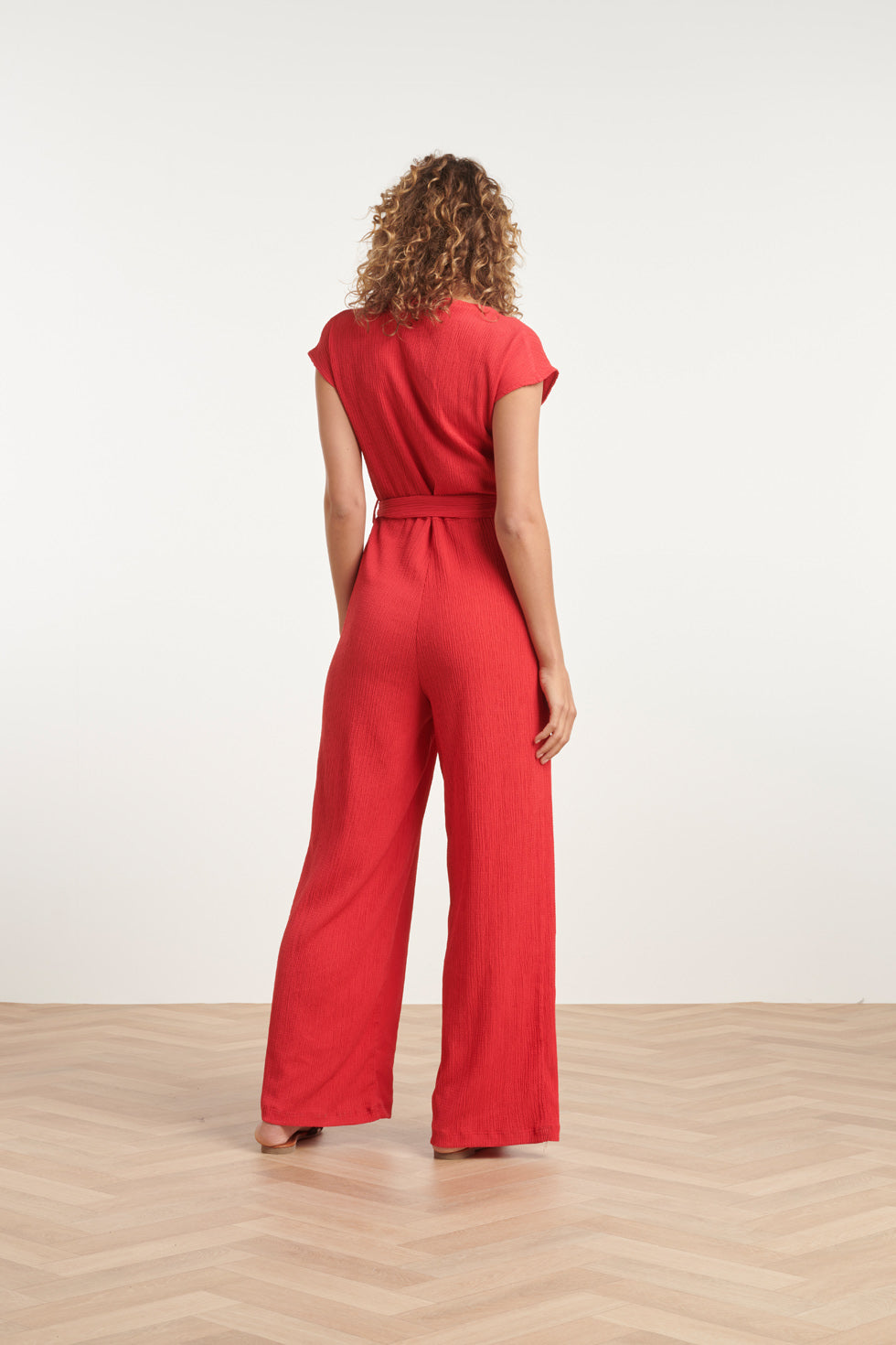 24083 Lange Aansluitende Jumpsuit | Red