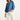 24095 Denim Look Top Met V-Halspofmouwen | Medium Blue Denim
