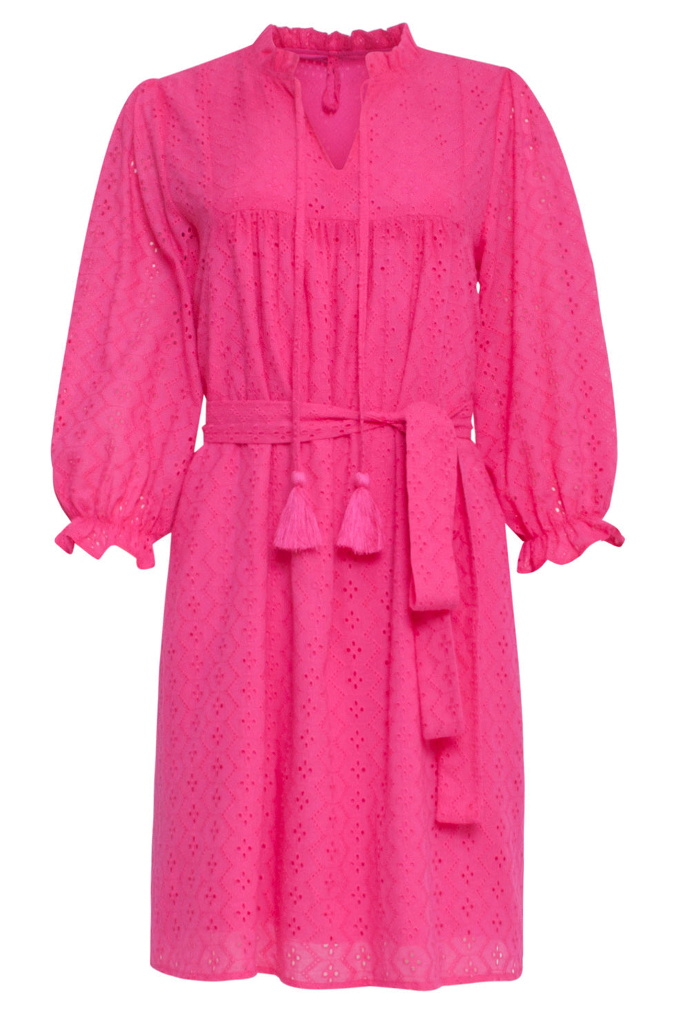 24097 Fuchsia Brie Anglaise Kort Jurkje | Pink