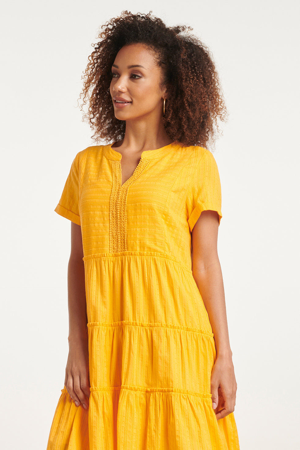 24105 Zomerjurkwarm Zonnig Met Kantdetails | Light Orange