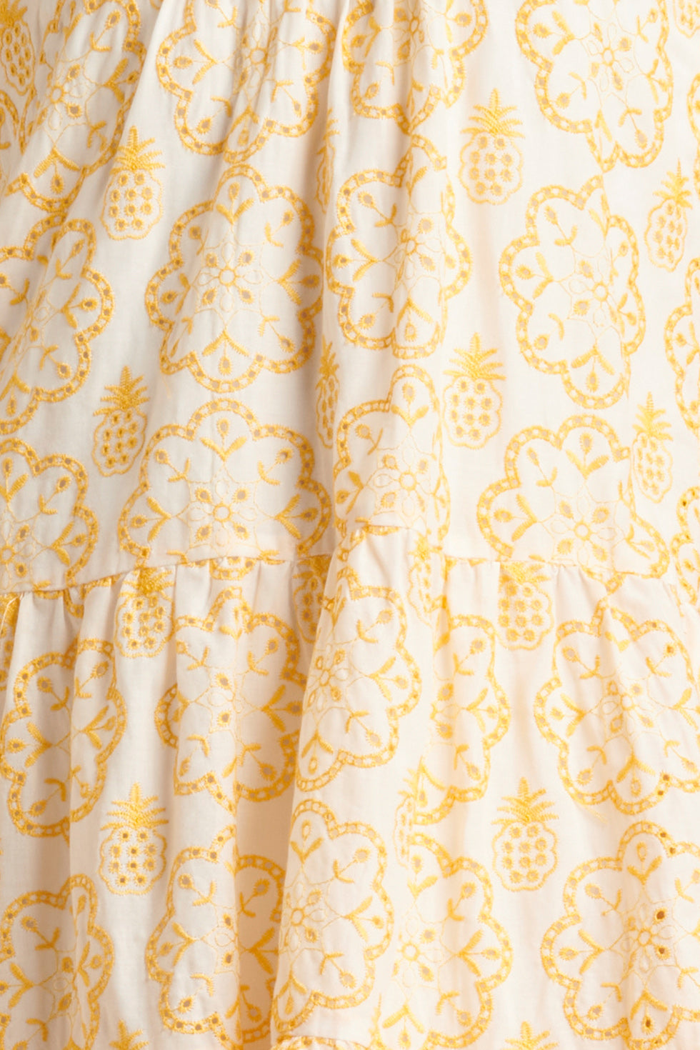 24107 Bloemen Top Met Brie Anglaisezonnig | White-Yellow