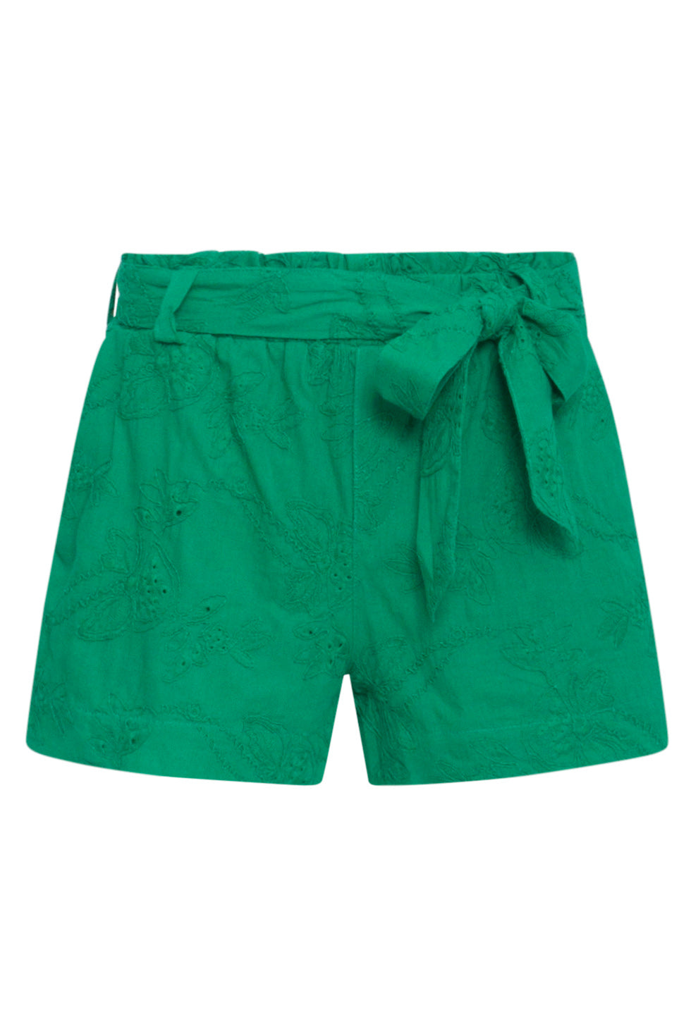 24111 Bloemen Geborduurde Shorts Emerald Groen