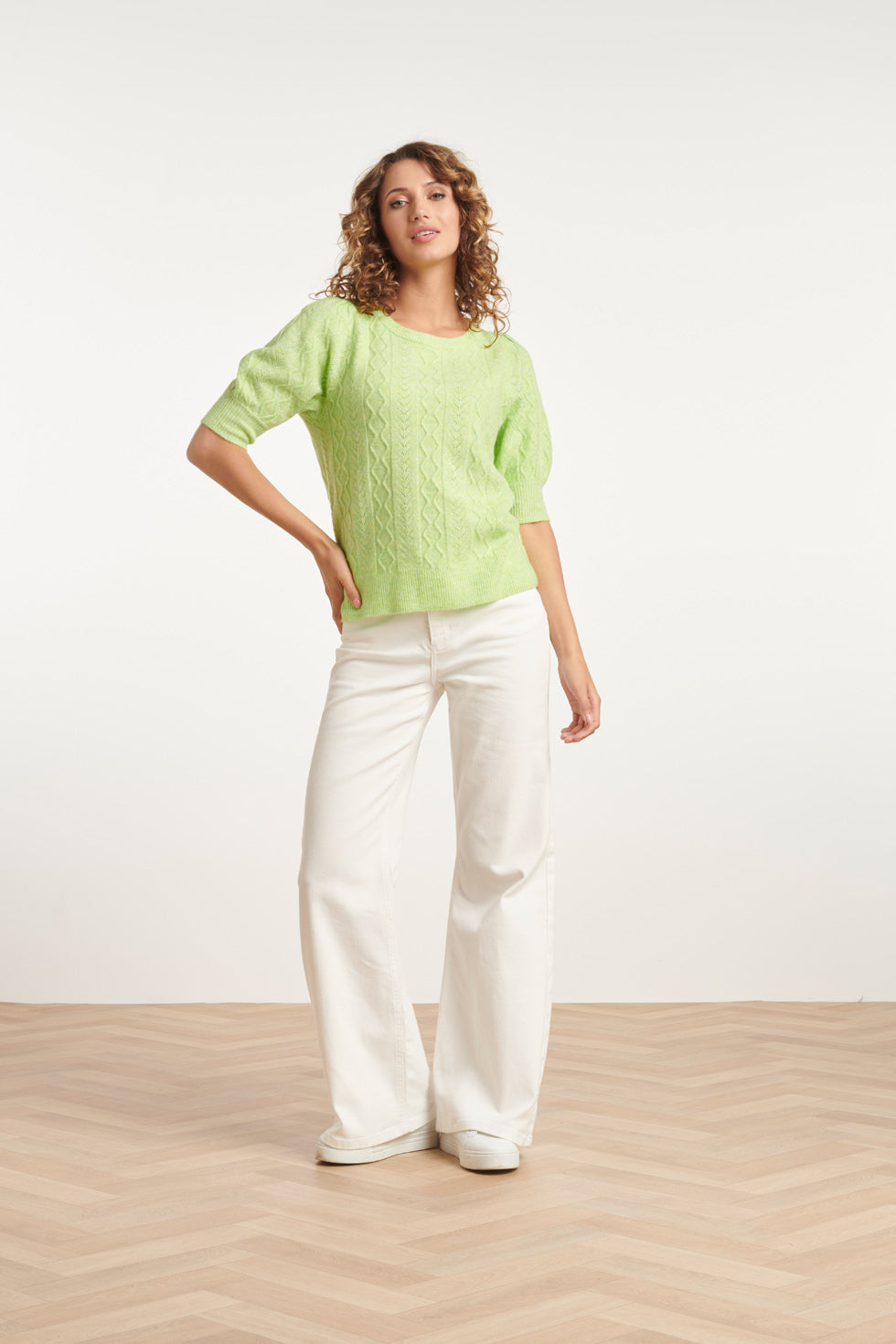 24121 Lime Gebreide Trui | Lime