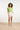 24134 Fel Top Met Bladerprint | Off White - Green