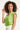 24134 Fel Top Met Bladerprint | Off White - Green