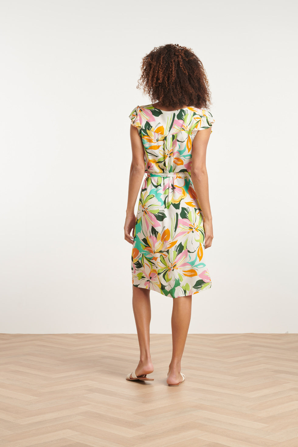 24148 Zomerjurk Met BloemEnprintlevendige en | Off White - Muticolour