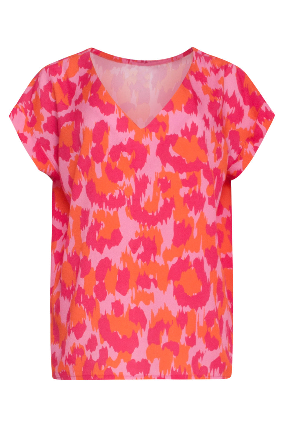 24162 Top Met Gedurfd Cheetah Patroonfuchsia | Pink - Muticolour