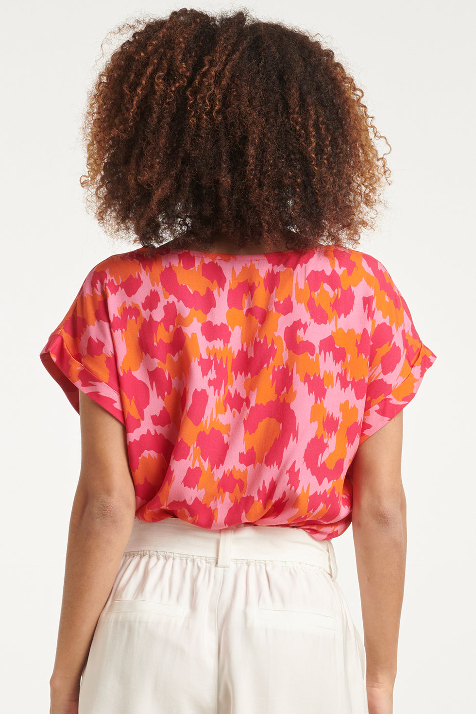 24162 Top Met Gedurfd Cheetah Patroonfuchsia | Pink - Muticolour