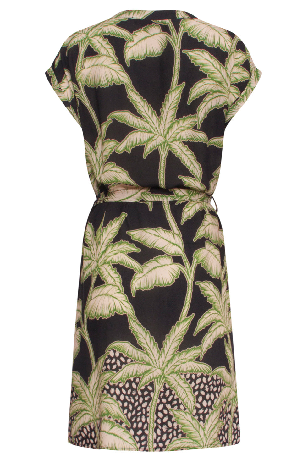 24167 Donkere Tropische Jurk | Blackwhite