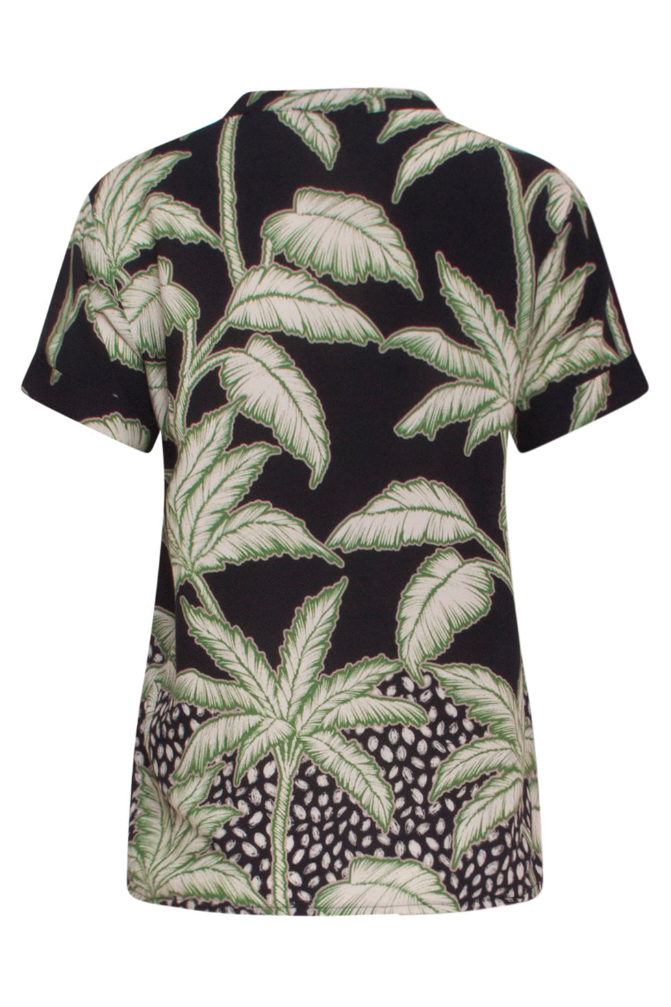 24168 Donkere Tropische Top | Black - Muticolour