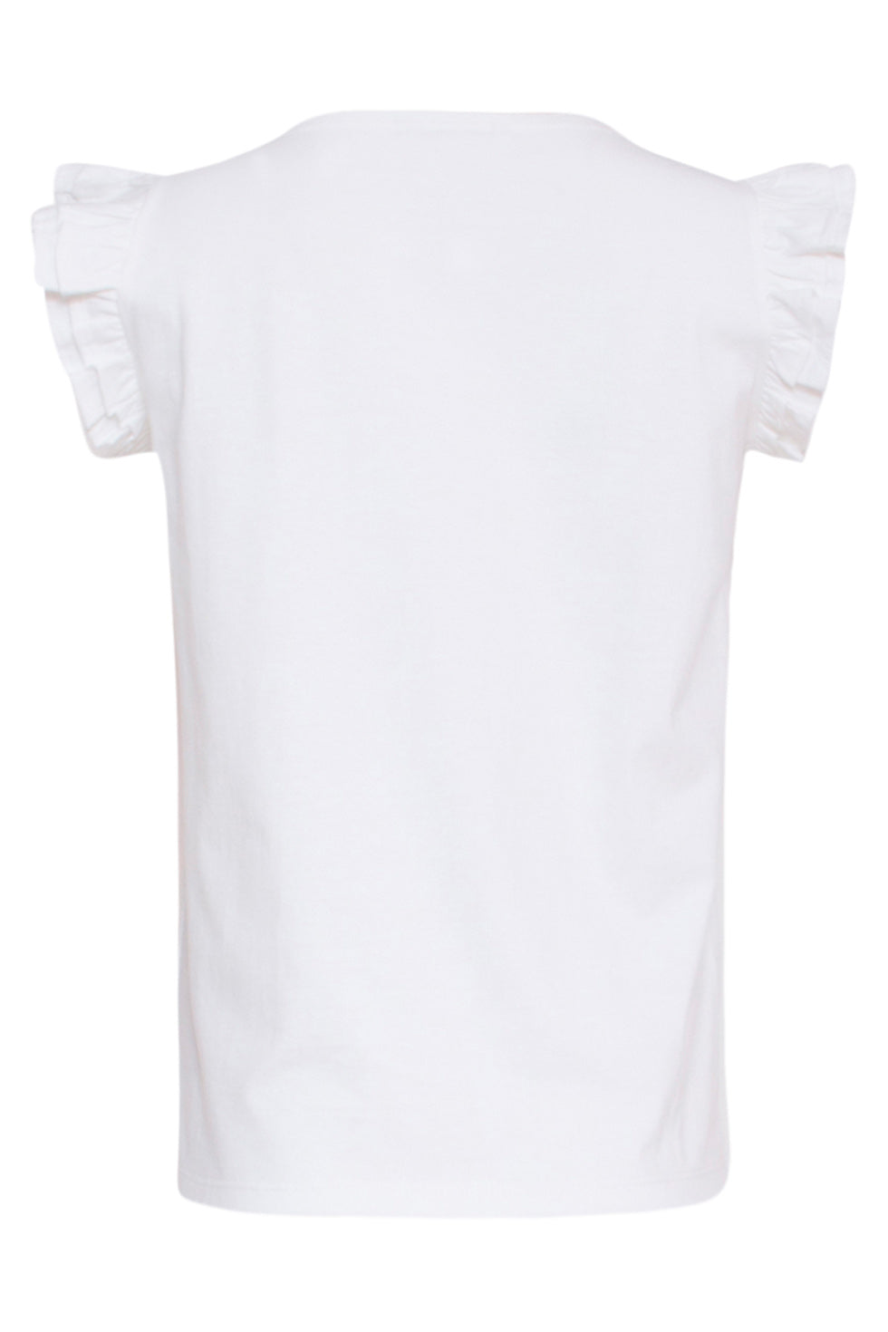 24175 Te Top Met Speelse Ruches Palmboom Borduursel | White-Black