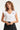 24175 Te Top Met Speelse Ruches Palmboom Borduursel | White - Black
