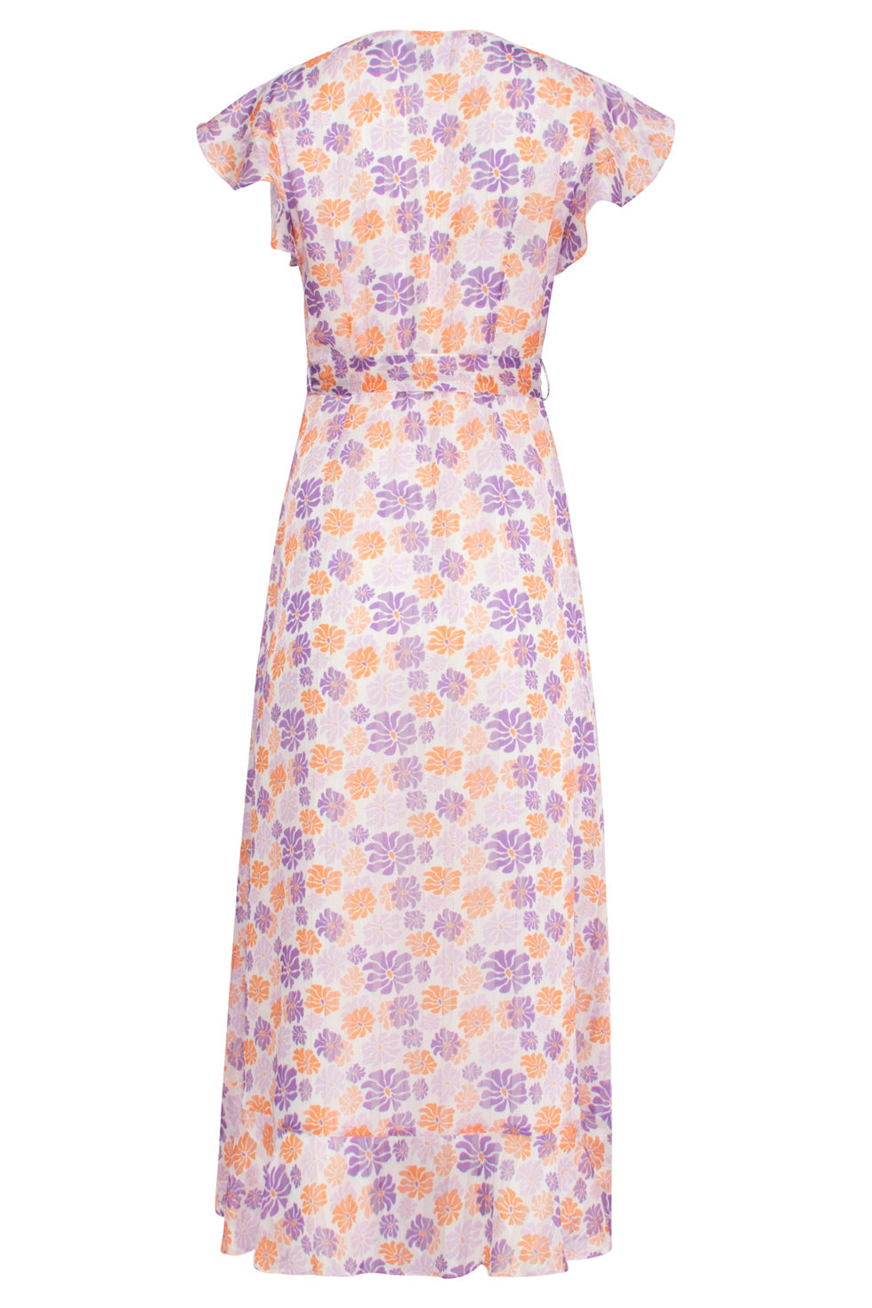 24329 Maxi Wrap Jurk Met Bloemenprint | White - Muticolour