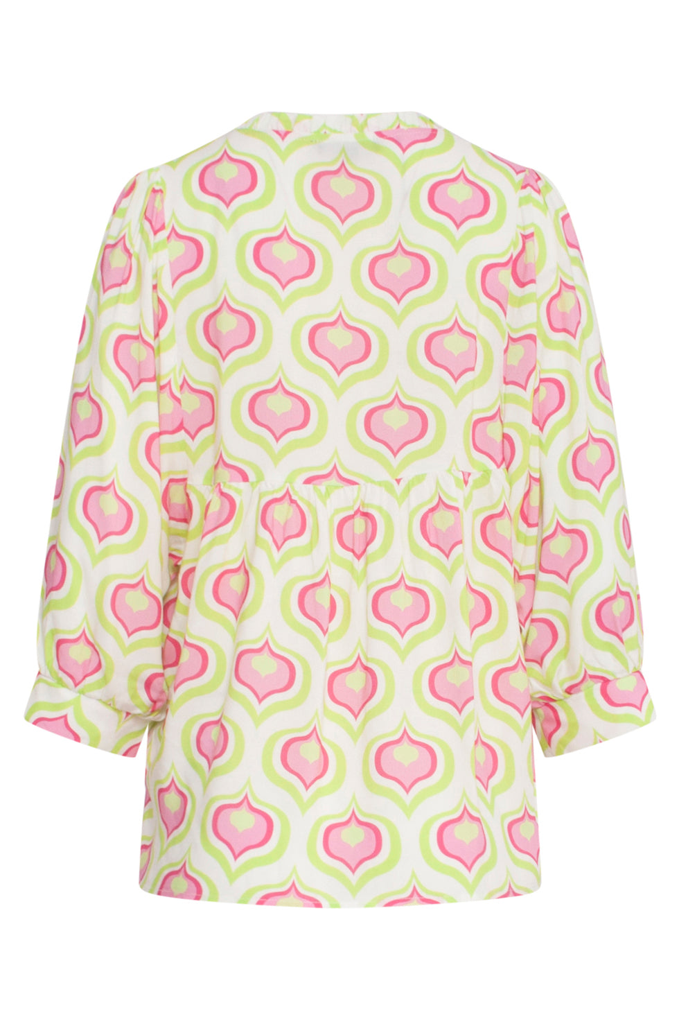 24336 Retro Bedrukte Top | White - Muticolour