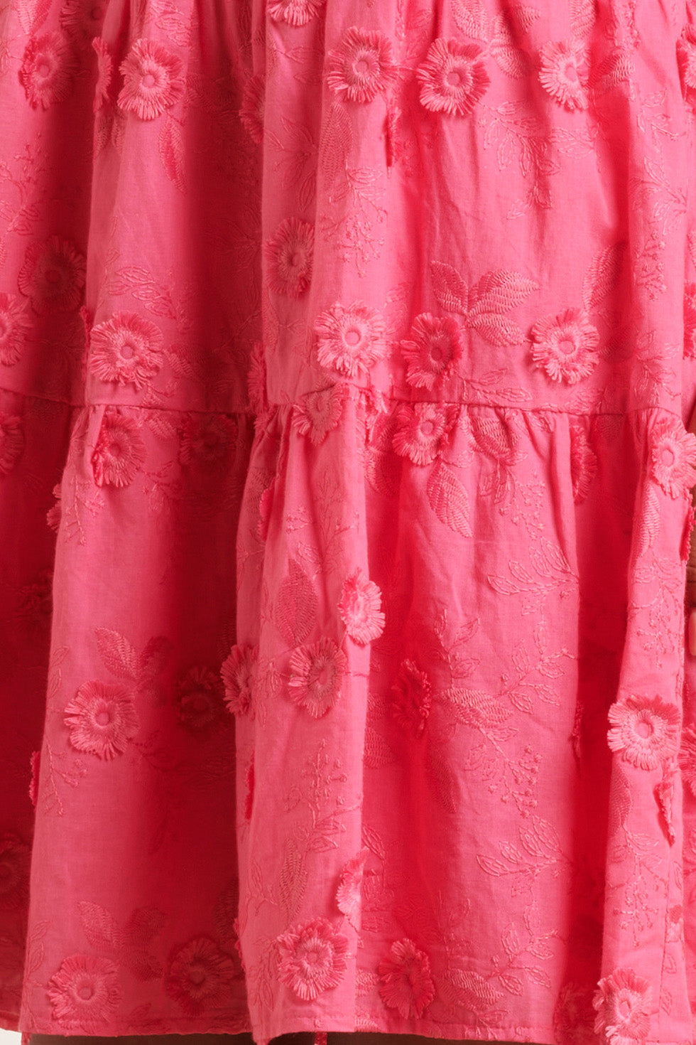 24353 Fuchsia Jurk Met 3d Bloemenstructuur | Fuchsia